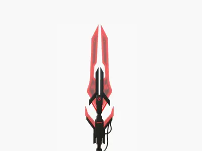 SciFi War Spear A04 Black Red - Character Design Fashion Low-poly 3D model