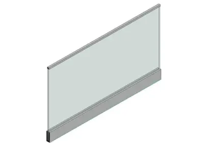 Glass Balustrade Line Based Revit Family 3D model