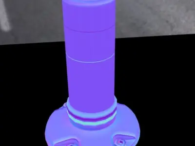 Traffic Delineator Flexipoller 300mm low-poly Low-poly 3D model