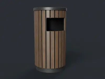 Street Trash Can 41 PBR Game Ready  Low-poly 3D model