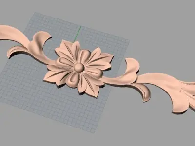European furniture 3D relief models for CNC wood engraving E205 3D model