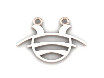Pendant model bee charm gold 3D print model