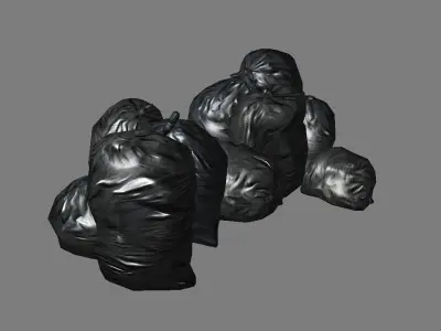 garbage bags Low-poly 3D model
