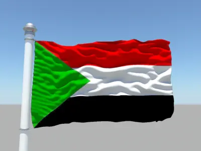 Sudan flag 3D model