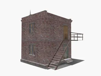 Brick tower Low-poly 3D model