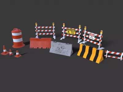 Street Props BARRICADES 3D model