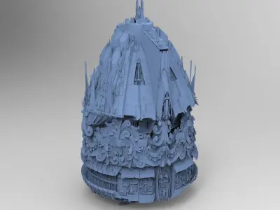 Ocean Cyberpunk tower 8  3D model