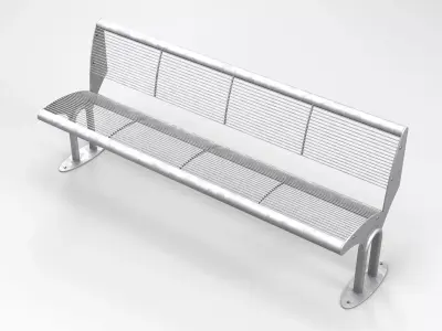 Metal Parkbench 3D model