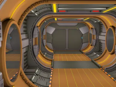 Sci Fi Corridor Spaceship 3D model