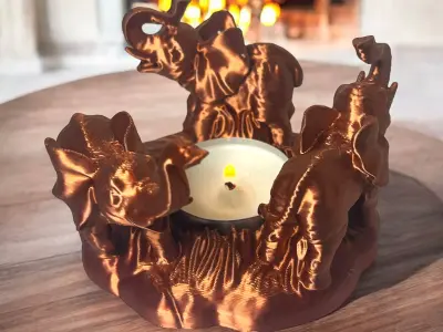 Elephant candle holder  3D print model