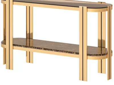 Oval Glass And Marble Console 3D model