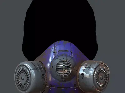 Gas mask helmet 3d model scifi Low-poly  Low-poly 3D model 483