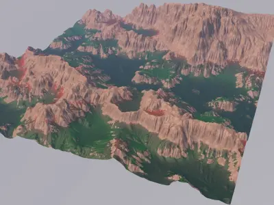 Detailed rocky landscape  3D model