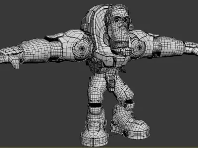 cybermonkey model humanoid robot Low-poly 3D model