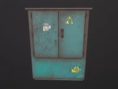 Big electricity box 3D Model Low-poly 3D model