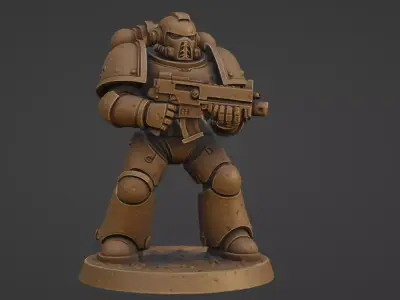 Power Armored Space Trooper with Carbine 3D print model
