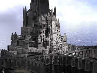 Maleficent castle Tower 4 3D model