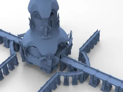 Angelic Holy Tower 3 With Holy bridges 3D model