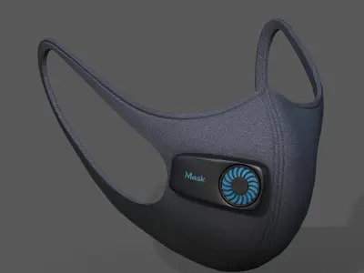 Gas mask fabric respirator scifi military  Low-poly 3D model