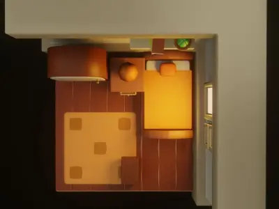 Isometric Bedroom 3D Design Free 3D model