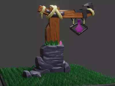 Signboard Low-poly 3D model