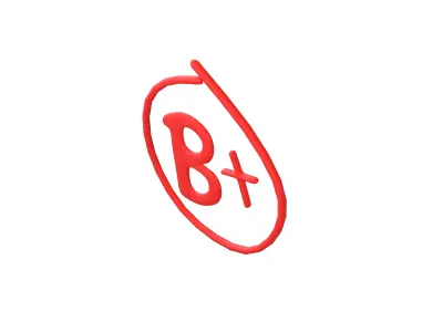 Grade B Plus Symbol v1 001 Low-poly 3D model