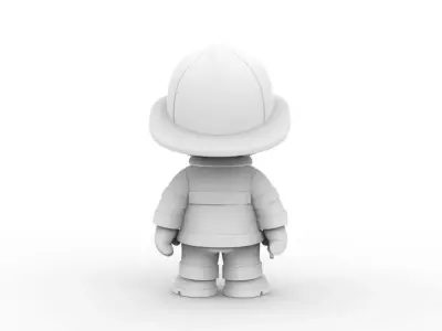 Firefighter Cartoon Character 3D Printable 3D print model