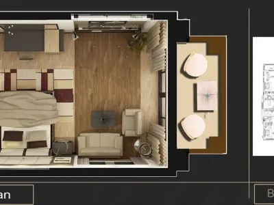 interior bedroom design  3D model