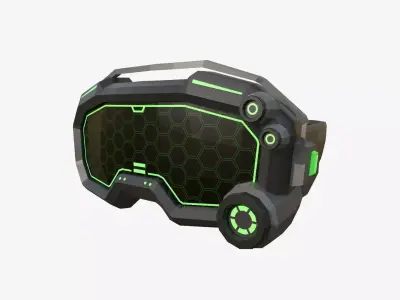SciFi Glasses Low Poly A02 - Character Design Low-poly 3D model