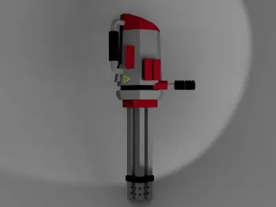 LowPoly Sci-Fi MiniGun Low-poly 3D model