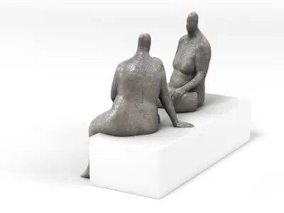 Abstract Bronze Statue Figurines Artwork 3D model
