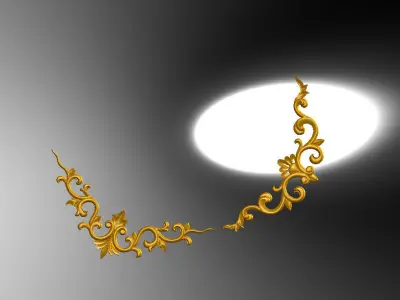 Classic 3D pattern pattern of gold interior to gate door wall Texture