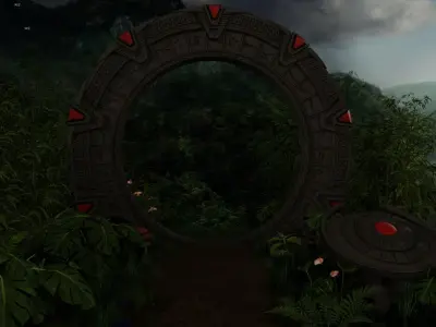 Stargate orange circular frame Low-poly 3D model