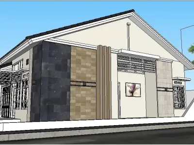 Sweet couple corner house 3D model