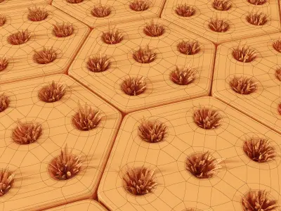 Paving hexagon  grass 3D model