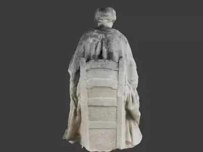 french classical sitting woman statue Low-poly 3D model
