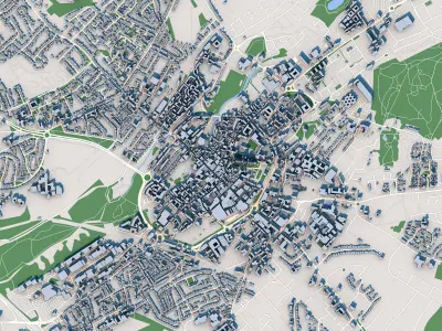 Canterbury City England 3D model