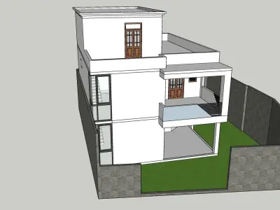 Modern House Asia-AutoCAD Plan 3D model
