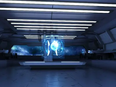 spaceship space station futuristic sci-fi fantasy 3D model