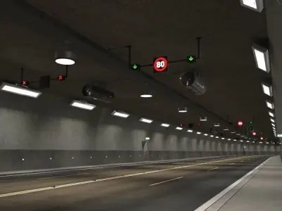 Tileable road tunnel 01 3D model