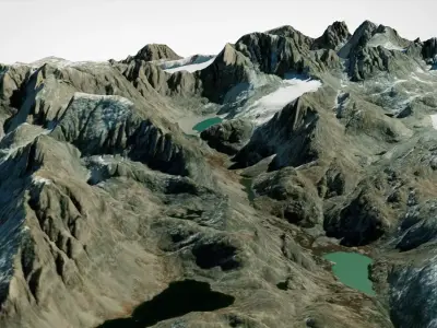 Mountain landscape Mount Gannett Alaska United States 3D model