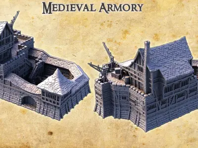 Medieval Armory Tabletop Terrain 28 MM 3D print model