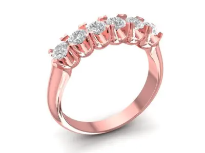Classic Half Eternity Shared Prong Diamond Ring 770 3D print model