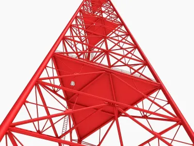 Red Industrial Tower 11 3D model
