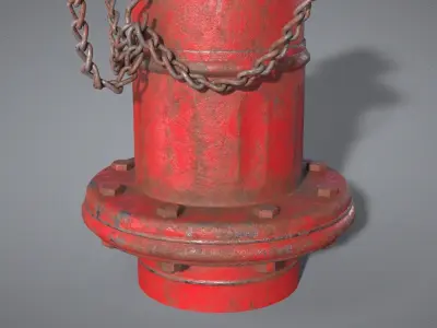 Old Fire Hydrant Game Ready Low-poly 3D model