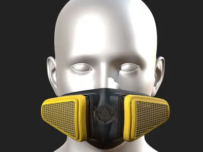Gas mask protection plastic futuristic technology  Low-poly 3D model