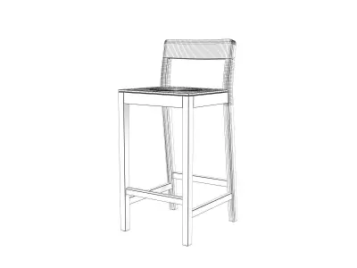 Sit Barstool Wooden Seat 3D model
