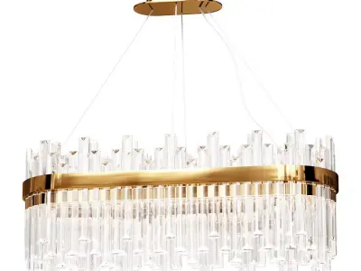 Citro pendant chandelier in gold color 3D model