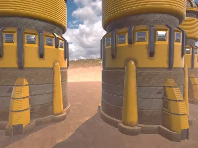 SciFi Desert Building 5  Low-poly 3D model