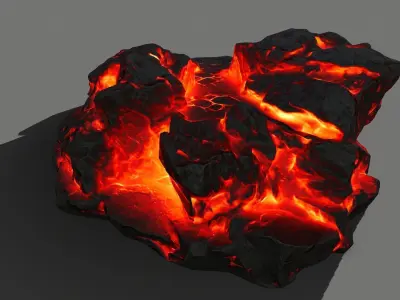 Stone piece of lava Low-poly 3D model